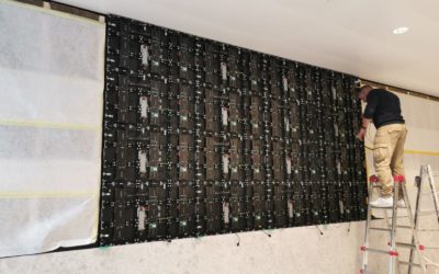 Installation d’un écran géant LED intérieur / Mur de LED P1.8 à Genève